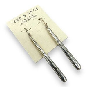 Seed & Sage Long Drop Earrings, Sterling Silver Earwires, 2.5 inches